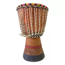 Tambor Djembê Percussão Africana 8.5 X 38 Cm Pele Couro