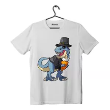 Camiseta Infantil Camisa Dinossauro Rex Comendo Confortável