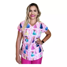 Blusa - Pijama Cirúrgico Estampado -scrub - Princesas Disney