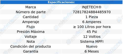 1 Rep Bomba Combust Mazda Miata L4 1.6l 90 Al 93 Injetech Foto 3