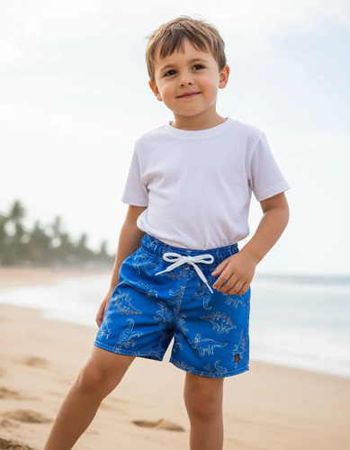 Short Infantil Para Menino Bermuda Tactel 1 A 8 Anos