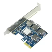 Adaptador Expansor Pci-e 1x A 4 Usb Riser Mineria Rig