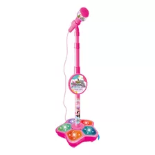 Microfone De Pé Infantil De Brinquedo Cantante Com Suporte