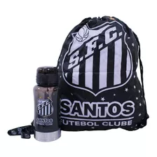 Garrafa 500ml Com Mochila Tipo Saco - Santos Cor Preto