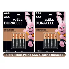 Kit 16 Pilhas Duracell Palito Aaa Cartela Econopack 