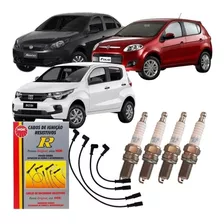 Kit Jogo Cabos + Velas Ngk Fiat Mobi 1.0 8v Evo 2021 2022