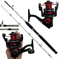 Kit Pesca Pesada Molinete 7000 Drag 12 Kg E Vara 1,65m 35 Lb