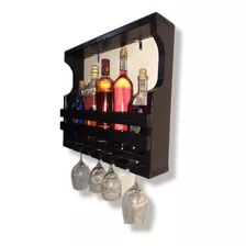 Cava Flotante Cantina Porta Botellas De Madera Mini Bar 