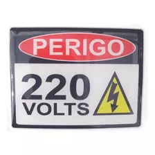 Etiqueta Adesivo Perigo 220 Volts - Resinado