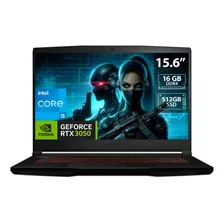 Laptop Gamer Msi Thin Gf63 Negra 15.6 , Intel Core I5 11400h 16gb De Ram 512gb Ssd, Nvidia Geforce Rtx 3050 144 Hz 1920x1080px Windows 11 Home