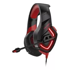 Headset Gamer Draxen Dn100 Preto E Vermelho Draxen