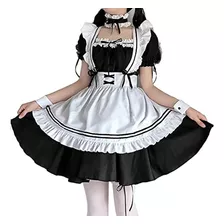 Lolita Anime Lady Cosplay Vestido De Mucama Halloween Maquil