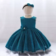 Vestido De Niña De Fiesta Mini-mi Modelo Dora Verde