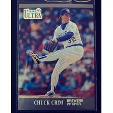 Beisbol Card 1991 Chuck Crim Brewers Pitcher