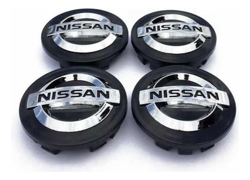 Centros De Llantas Insignia Nissan 54 Mm Negros Foto 2