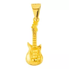 Dije De Oro 14 Kilates Guitarra Cadena Torsal 60 Cm 