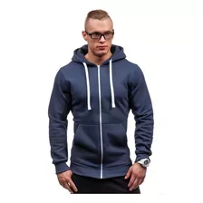 Sudadera Con Capucha Sólido Casual Cierre Hoodie Para Hombre