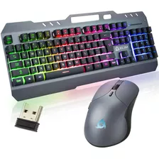 Mouse Klim, Inalambrico/teclado/ajustable Dpi/retroilumin...