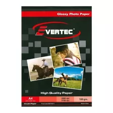 Evertec Papel Fotografico Glossy A4 180gr X100 Ppct