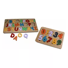2 Tabuleiros Alfabeto+ Números Brinquedos Pedagógicos