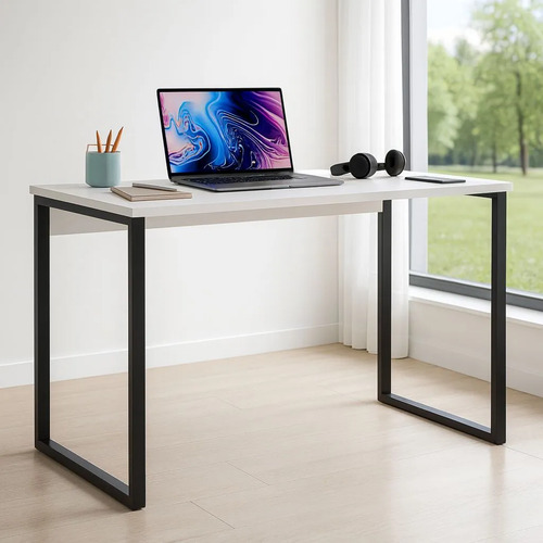 Mesa De Jantar 90cm  Minimalista Para Ambientes Modernos Branco E Preto