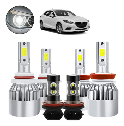 Luz Alta/baja/niebla Kit Faros Led 8000lm For Mazda Mazda CX-7