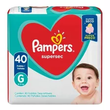 Fraldas Descartáveis Infantil Pampers Supersec G Pacote 40 U