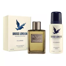 Combo Hombre Perfume Bross London Classic Edt 100 Ml + Deo