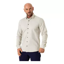 Camisa Slim De Botão Sarja Leve Alto Padrão Várias Cores