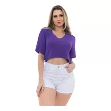 Cropped Blusinha Básico Podrinha Mangacurta Moda Fashion Top