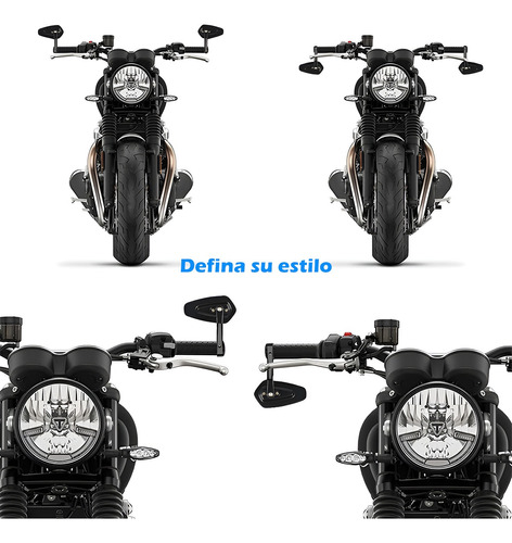 Espejos Moto Deportivos Street Racer Motocicleta Retrovisore Foto 2