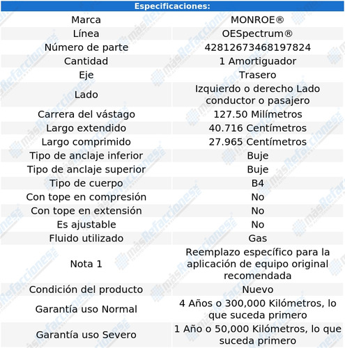 Amortiguador Monroe Gmc Acadia 2007 2008 2009 2010 2011 Foto 3