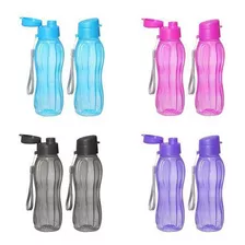 Botella De Plástico Multiusos Transparente Squeeze Colors De 600 Ml