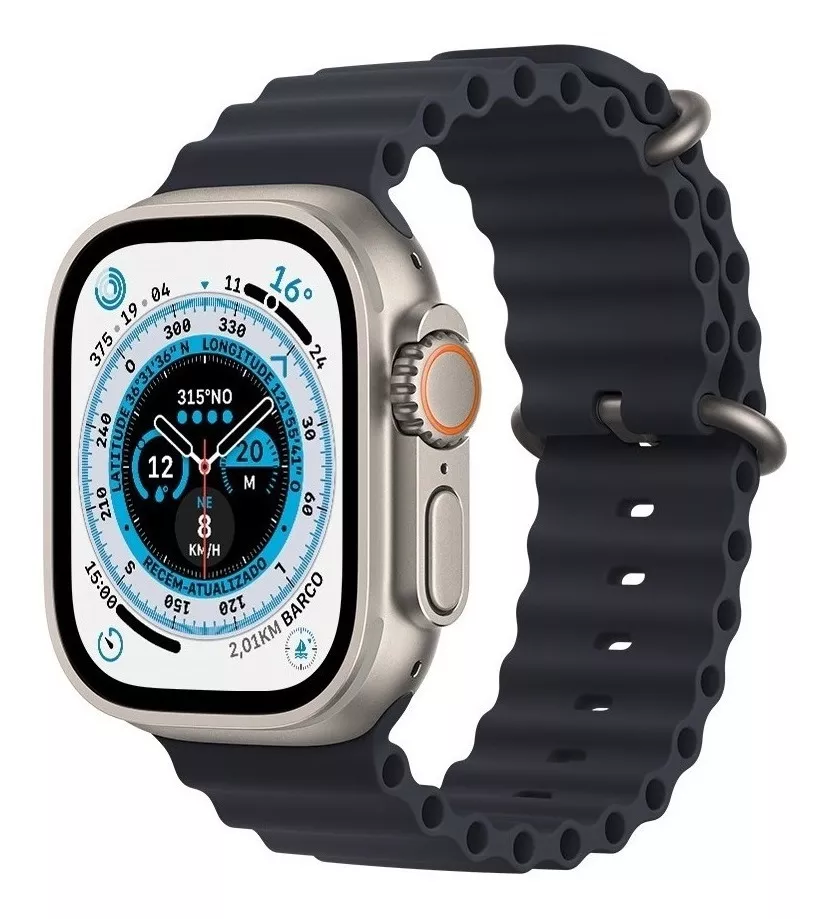Apple Watch Ultra Gps + Cellular - Caixa De Titânio 49 Mm - Pulseira Oceano Meia-noite