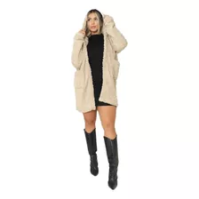 Casaco Sobretudo Teddy Ted Feminino Com Capuz Moda Inverno