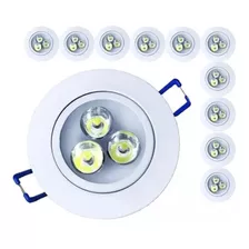 Kit 15 Spot De Led 3w Lampada Direcionável Branco Quente