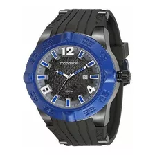 Relógio Esportivo Masculino Mondaine 94720gpmveu1 Elegante Cor Da Correia Preto Cor Do Bisel Azul-royal Cor Do Fundo Grafite