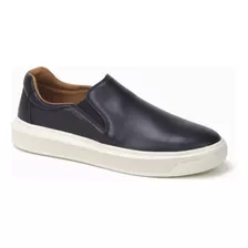 Tênis Em Couro Floater Casual Sapato Slip On Anatomic Gel