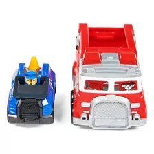 Paw Patrol Camión Bombero Auto Policía 2en1 17756 Color Rojo