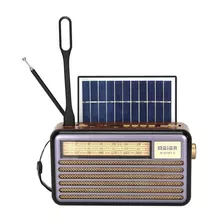 Parlante Bluetooth Radio Retro Fm Luz Led Recargable Solar