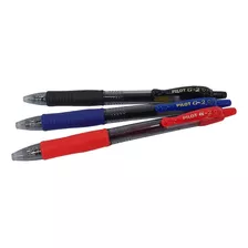 Caneta Pilot G-2 07 Kit C/ 3 Azul Preta E Vermelha Importada