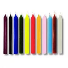 33 Velas Palito 18cm Branca E Colorida Parafina Pura Atacado