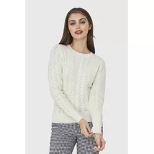 Sweater Punto Fantasía Lurex Blanco Nicopoly