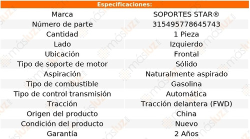 1) Soporte Motor Del Izq Para Kia Sedona 3.8l V6 06/10 Foto 2