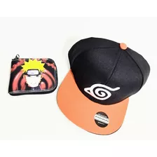 Carteira Naruto Modelo 3 + Boné Aba Reta Naruto Meninos 