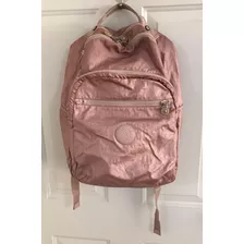 Mochila Backpack Kipling Clas Seoul Metallic Blush Detalle