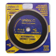 Disco Liso Continuo Corte Concreto 7 Pulgd 180mm Unitec 