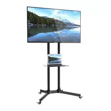 Soporte Base Pedestal Tv 32 60 Móvil Ruedas Ajustable 50k Color Negro