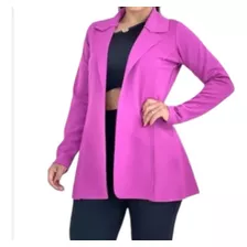 Blazer Feminina Sobretudo Casaco De Neoprene Manga Longa#011