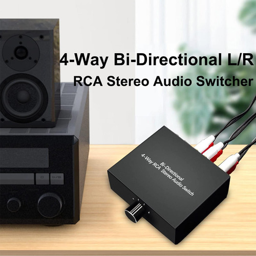 4 Puertos Bidireccional R L Rca Audio Switcher Box Para Dvd Foto 3